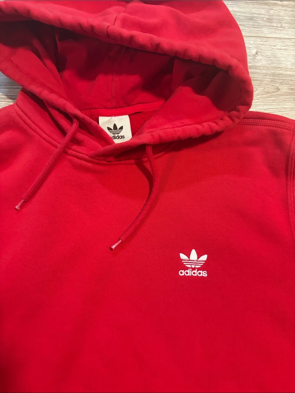 adidas Red Trefoil Pullover Hoodie